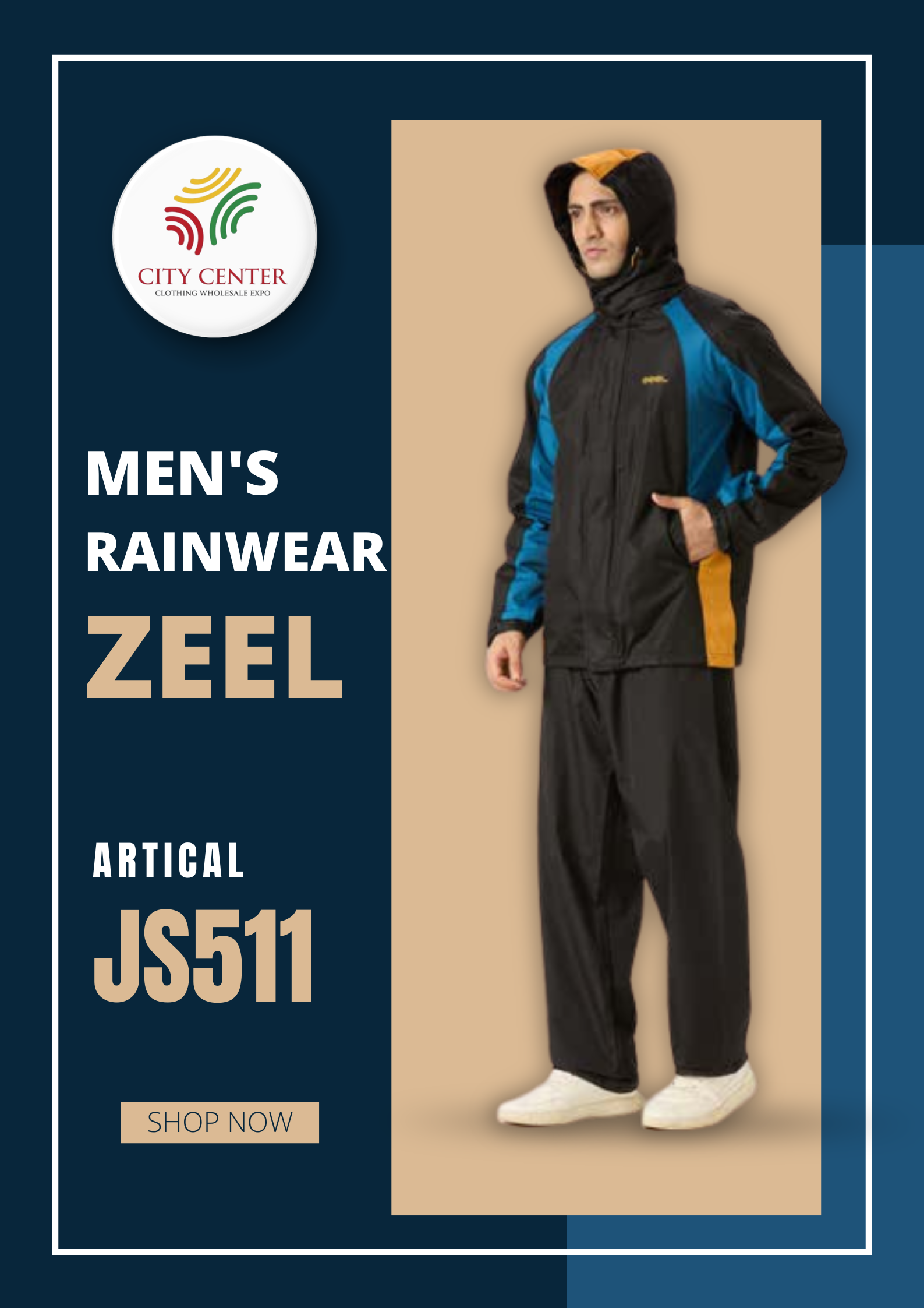 Zeel Men's Premium Waterproof Raincoat (Article: JS511)