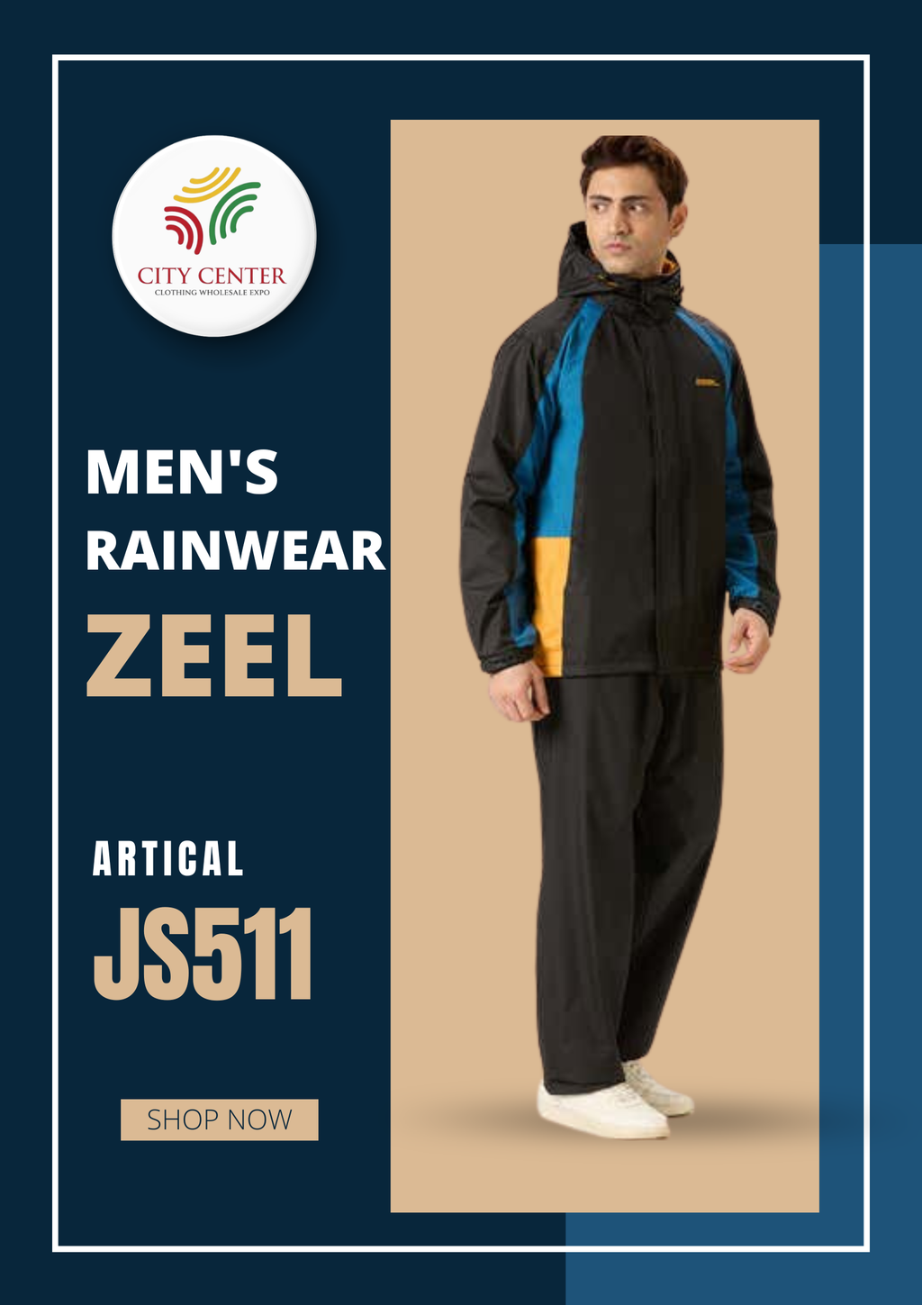 Zeel Men's Premium Waterproof Raincoat (Article: JS511)