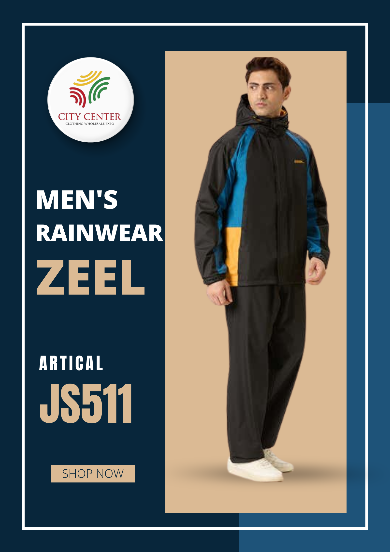 Zeel Men's Premium Waterproof Raincoat (Article: JS511)