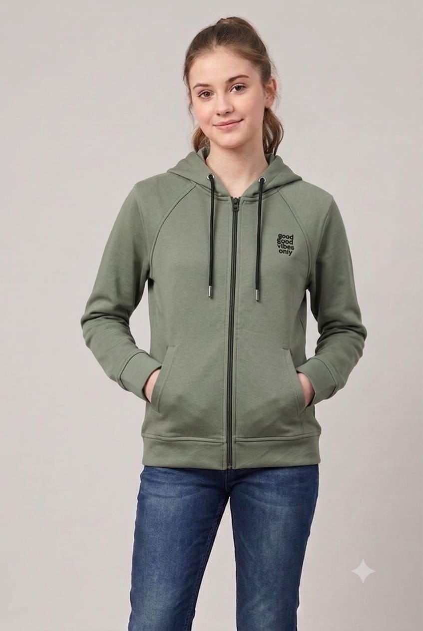Premium Ladies' Winter Sweatshirt – Classic White Hoodie