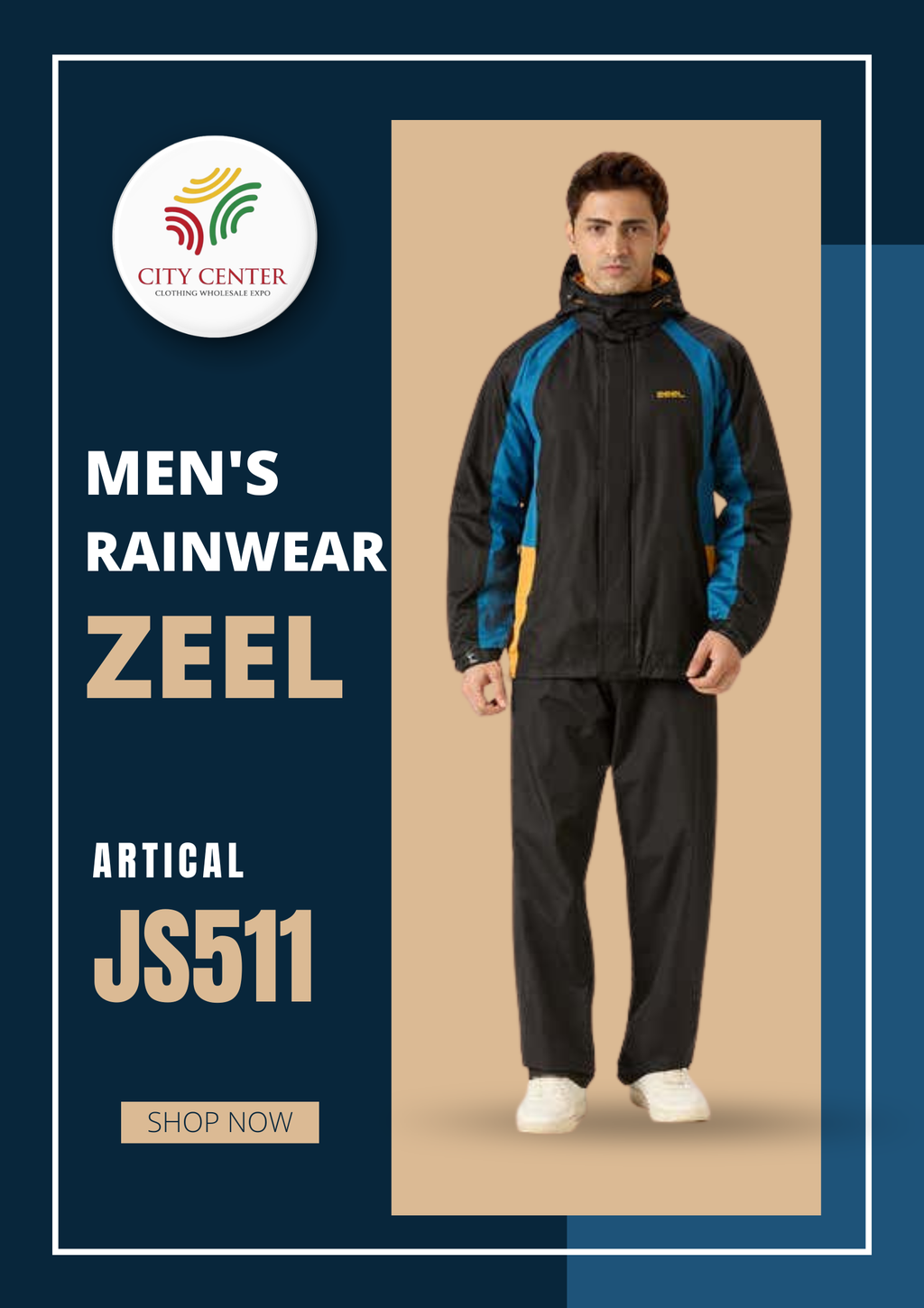 Zeel Men's Premium Waterproof Raincoat (Article: JS511)