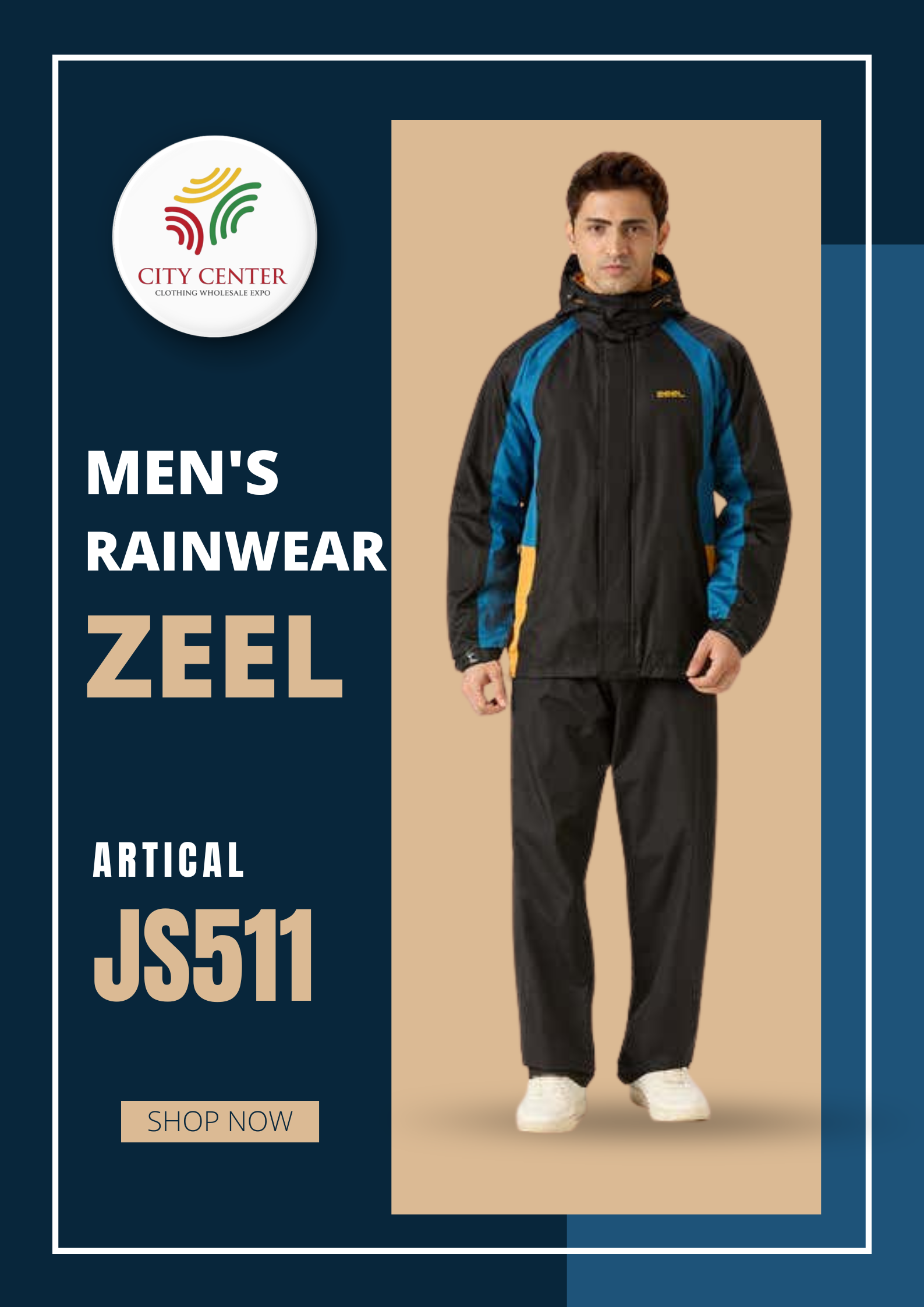 Zeel Men's Premium Waterproof Raincoat (Article: JS511)