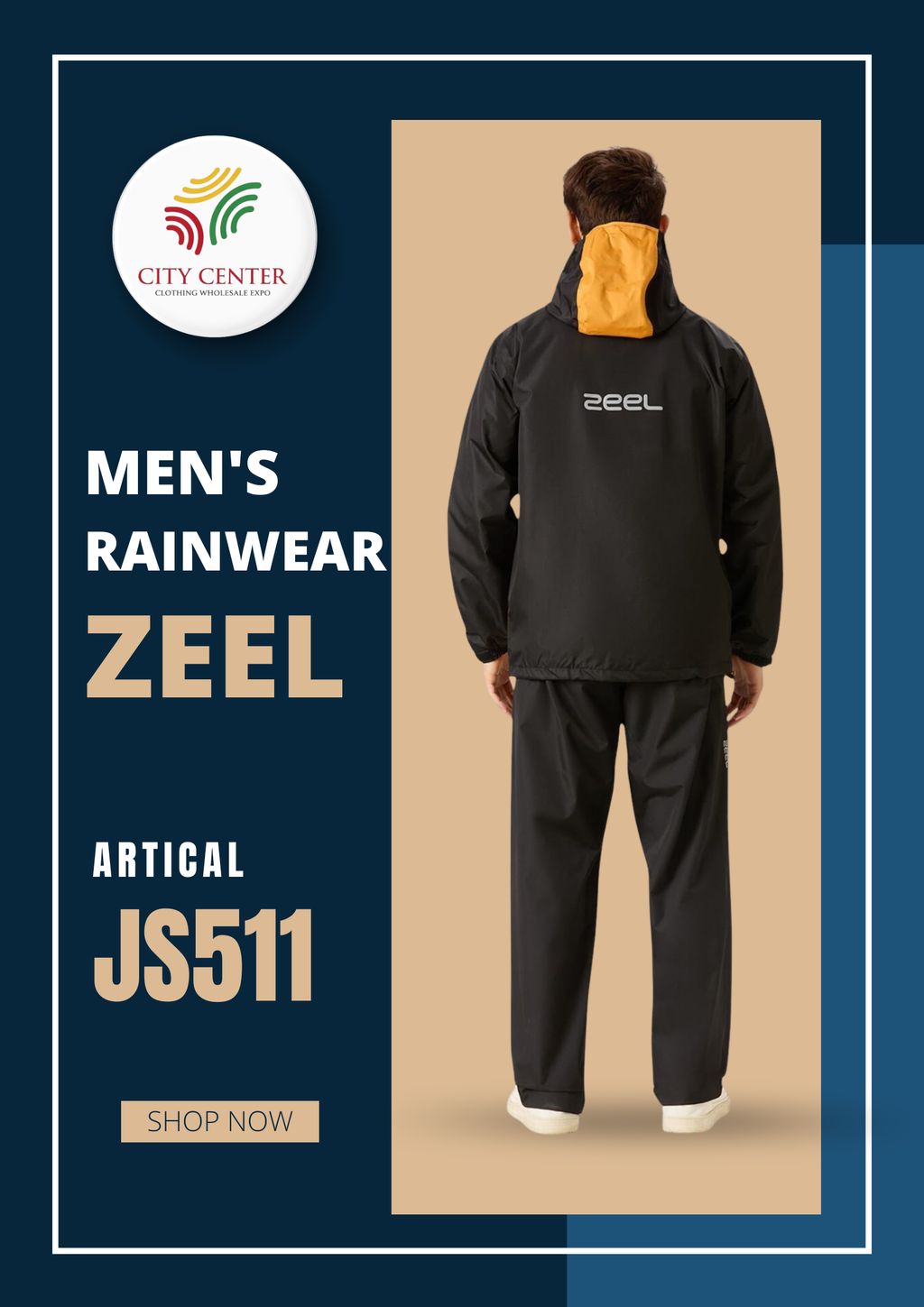Zeel Men's Premium Waterproof Raincoat (Article: JS511)