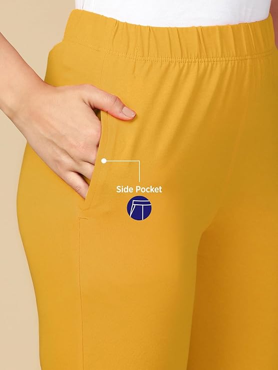 PYNK by Lux Cozi: Premium Cotton Lycra Kurtipant with Side Pocket BUY 1 GET 1 OFFER
