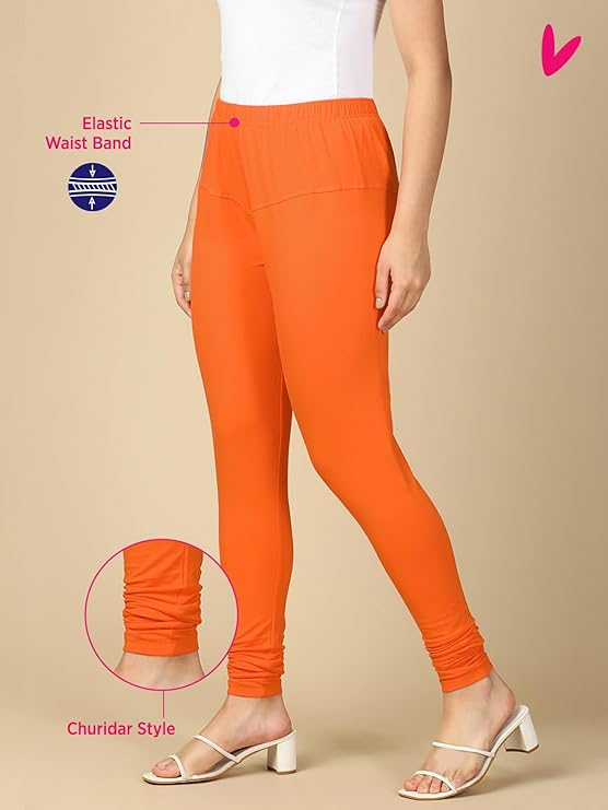 Premium Solid Cotton Lycra Leggings for Women: FREE SIZE Chuddidar Length