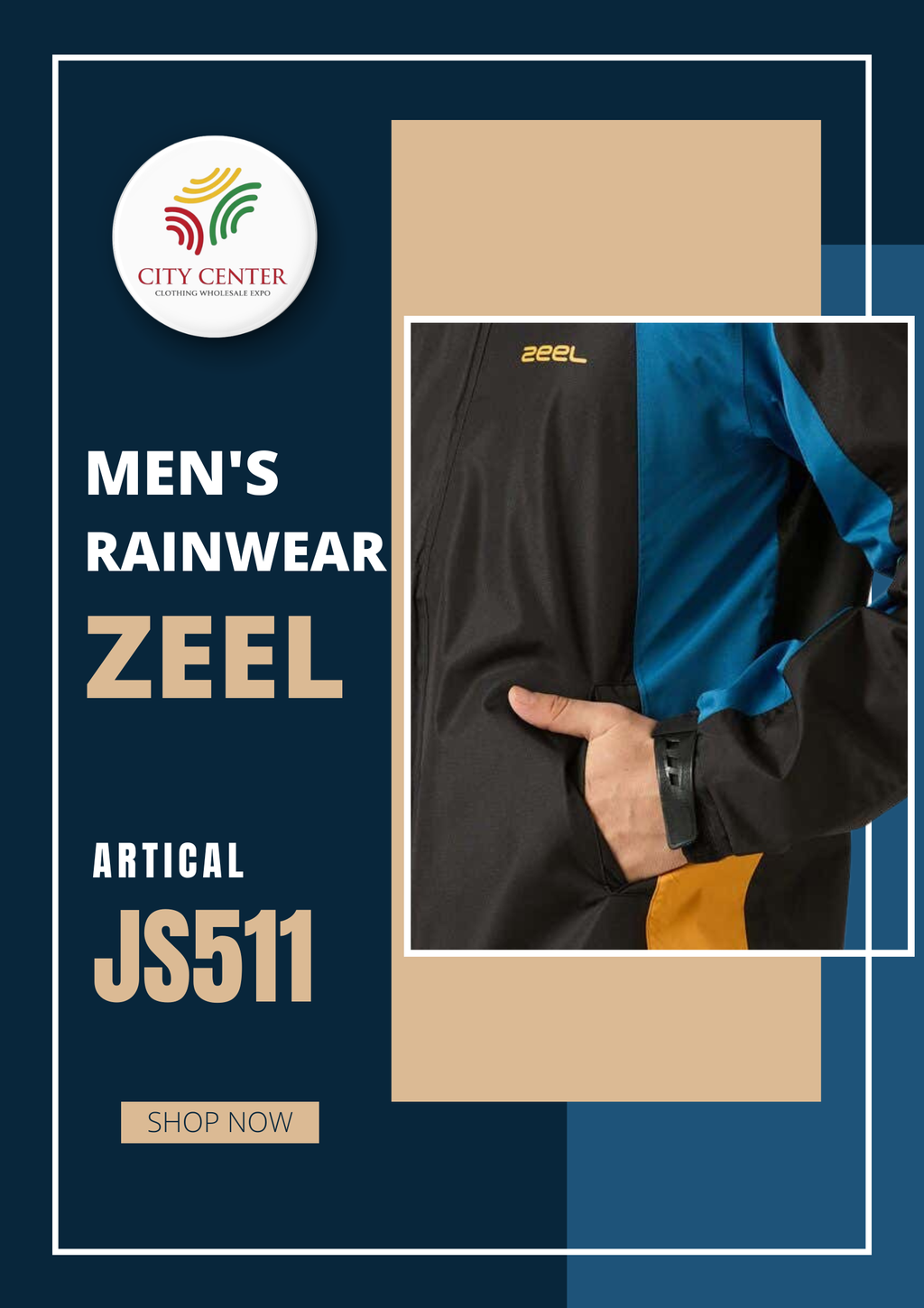 Zeel Men's Premium Waterproof Raincoat (Article: JS511)