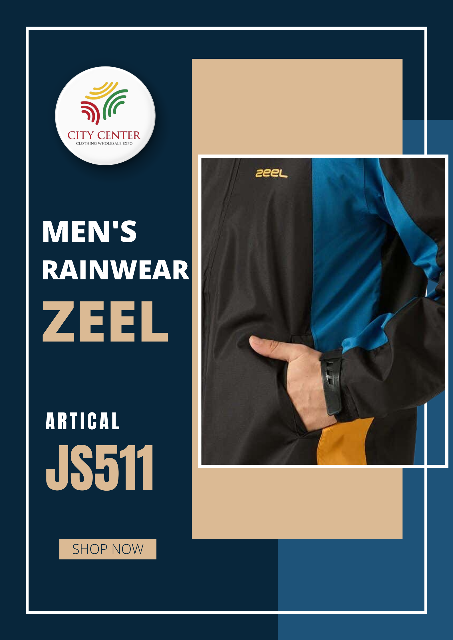 Zeel Men's Premium Waterproof Raincoat (Article: JS511)