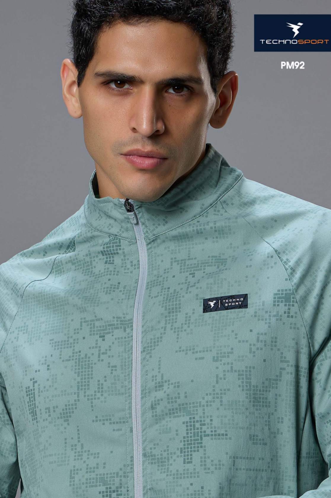 Technosport Men's Solid Hi-Neck AOP 2-Way Stretch Jacket (PM92/6
