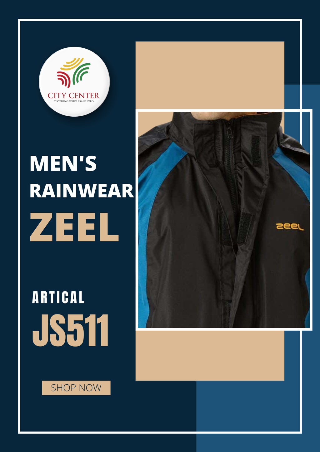 Zeel Men's Premium Waterproof Raincoat (Article: JS511)