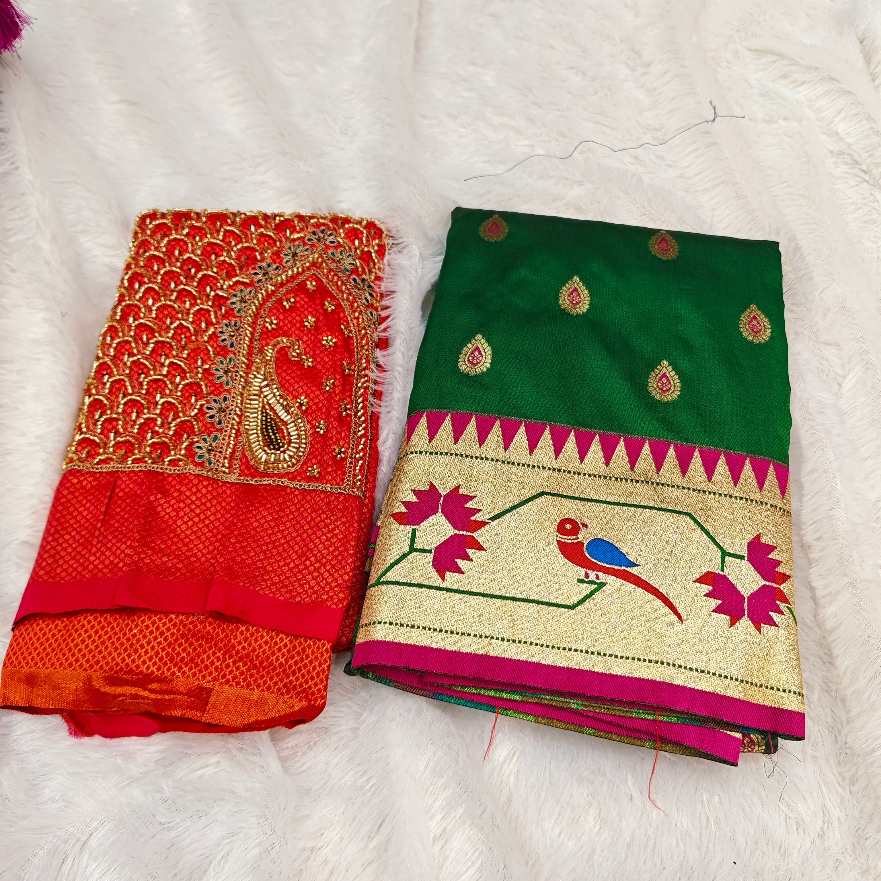 Premium Heavy Aari Work Blouse & Saree Ensemble 1020