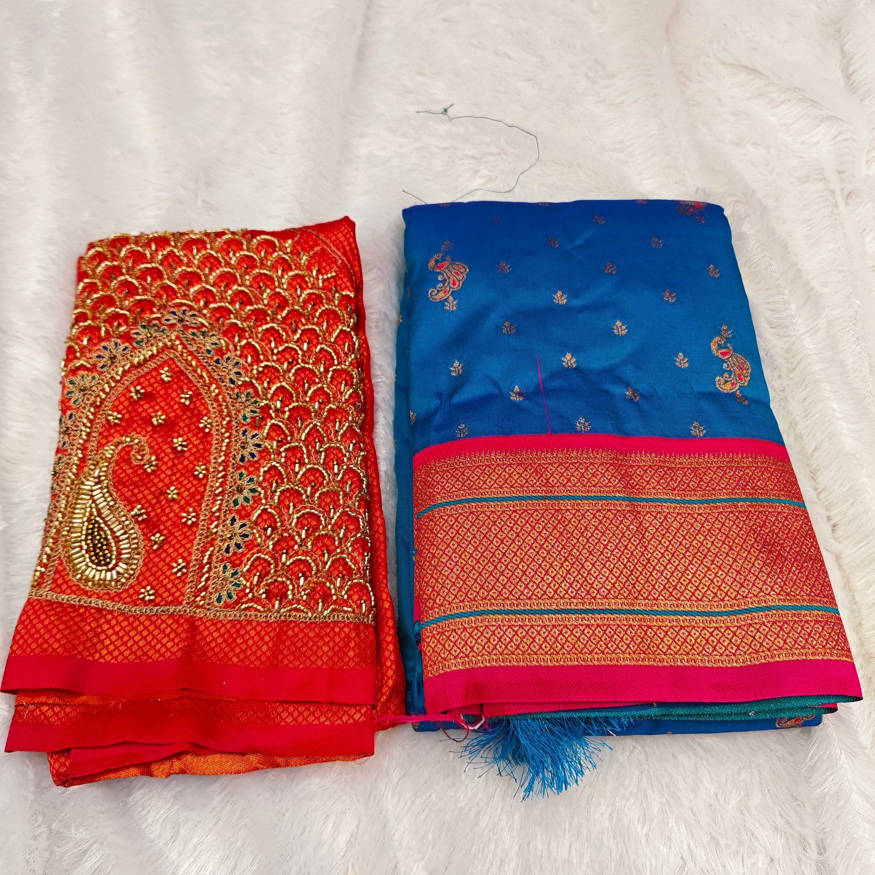 Premium Heavy Aari Work Blouse & Saree Ensemble 1020