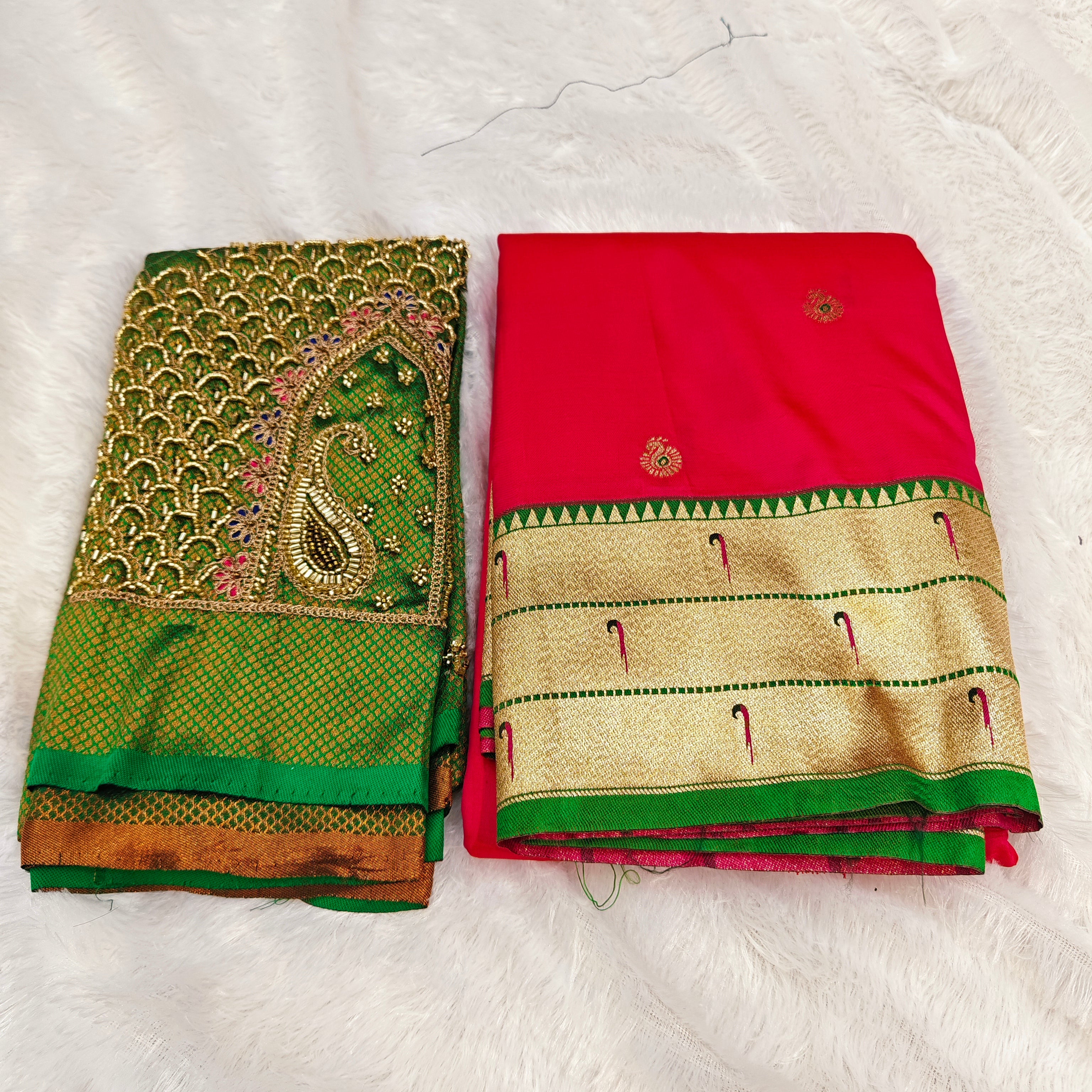 Premium Heavy Aari Work Blouse & Saree Ensemble 1020