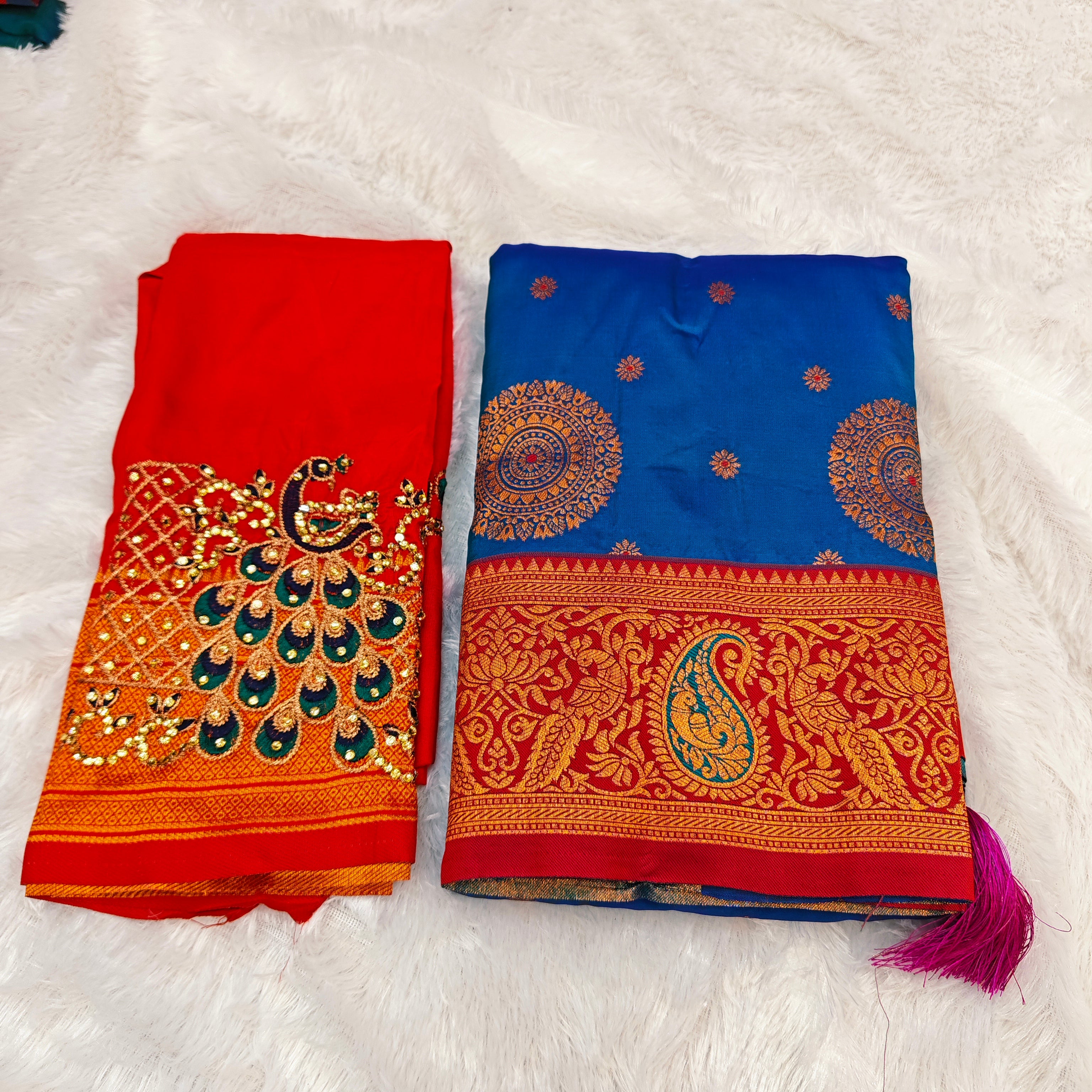Premium Heavy Aari Work Blouse & Saree Ensemble 1020