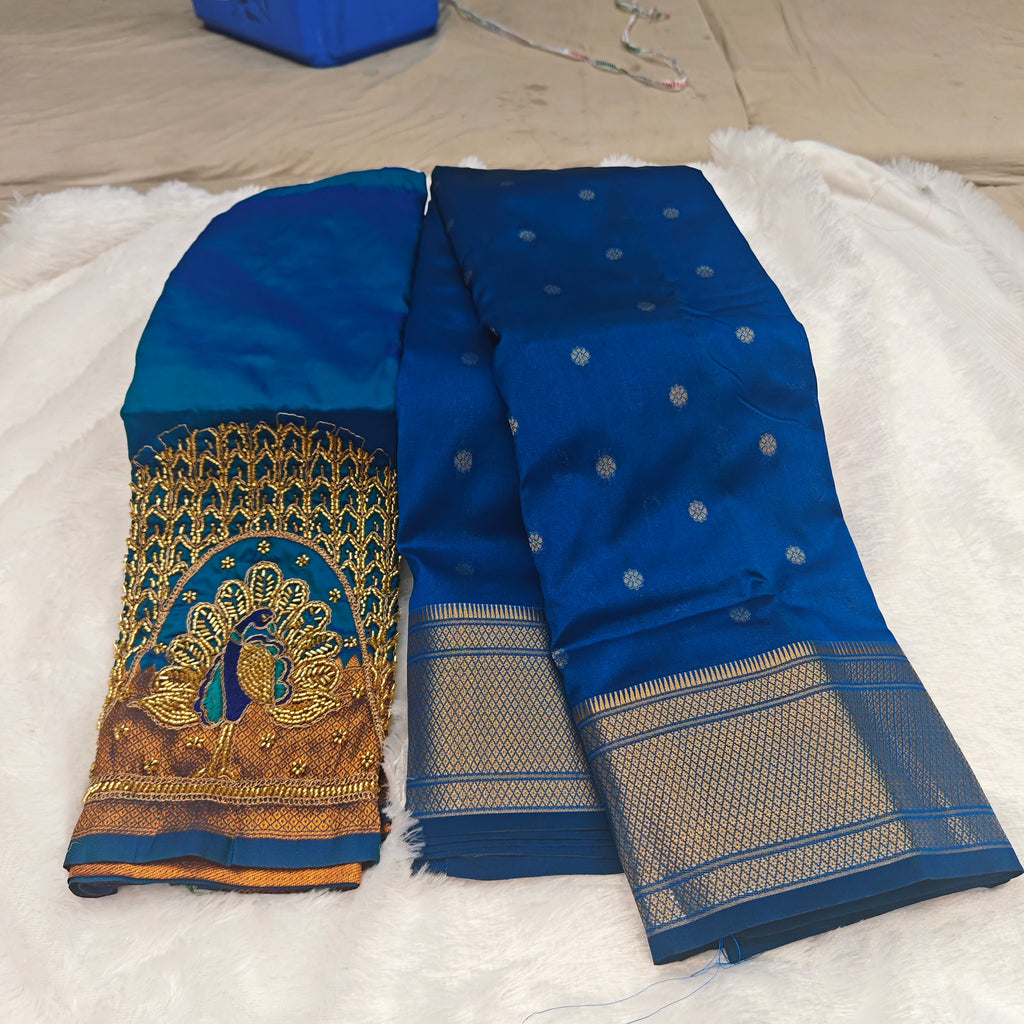 Premium Heavy Aari Work Blouse & Saree Ensemble 1020