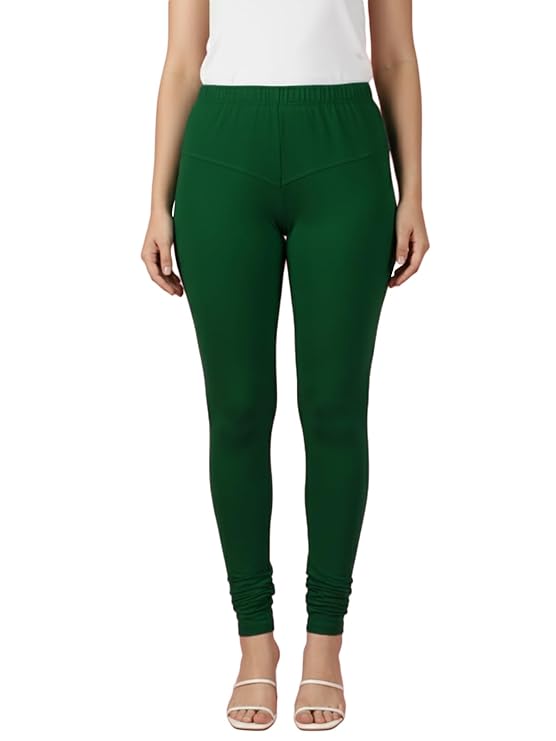 Premium Solid Cotton Lycra Leggings for Women: FREE SIZE Chuddidar Length