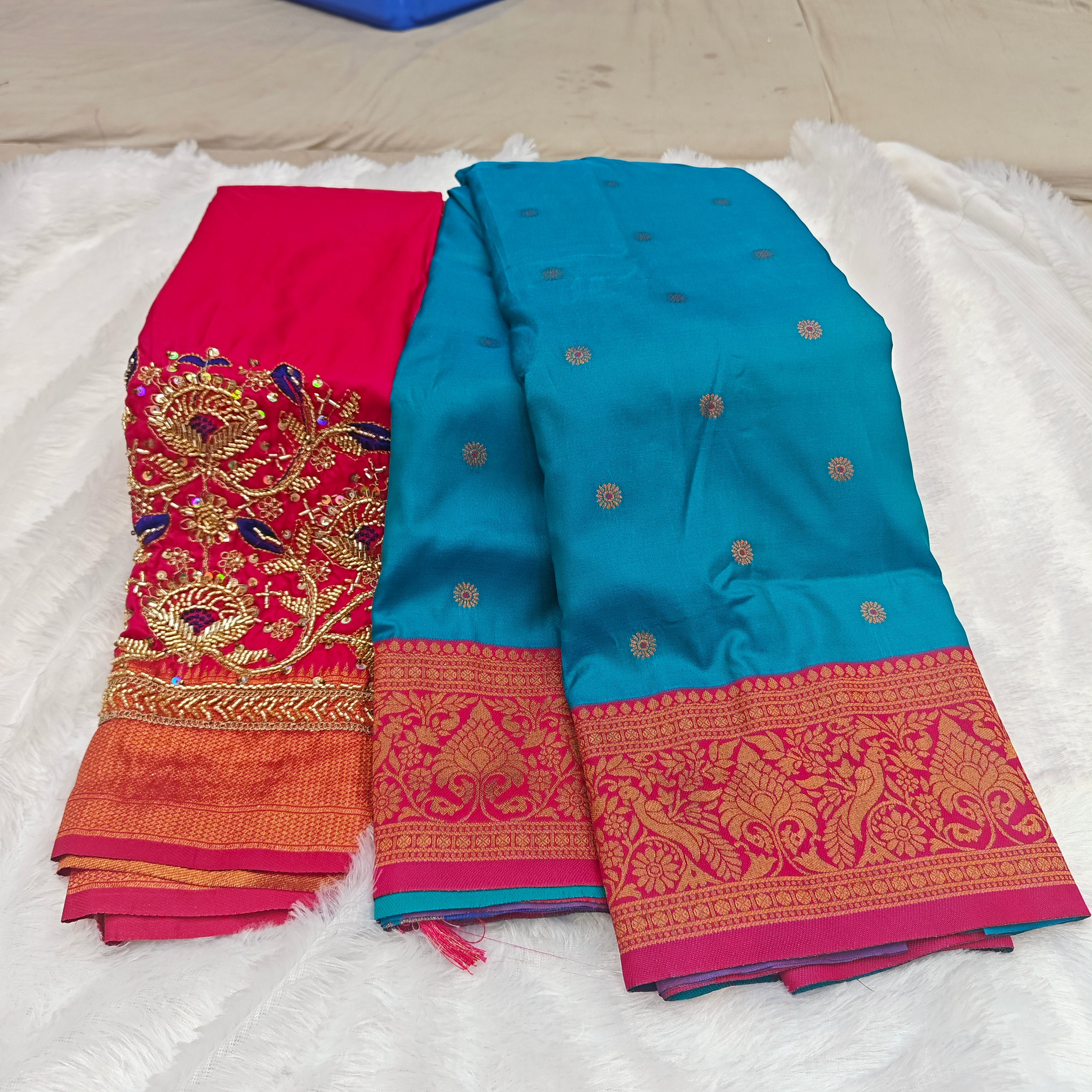 Premium Heavy Aari Work Blouse & Saree Ensemble 1020