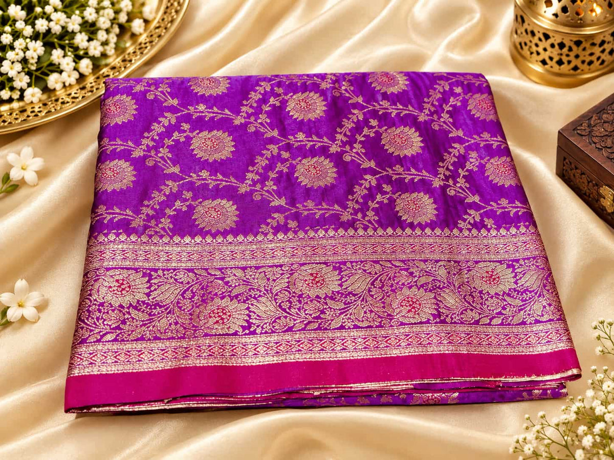 Satin Silk Saree - Elegant Traditional Wear