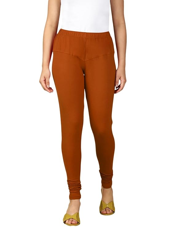 Premium Solid Cotton Lycra Leggings for Women: FREE SIZE Chuddidar Length