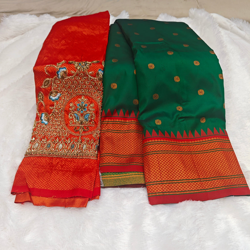 Premium Heavy Aari Work Blouse & Saree Ensemble 1020