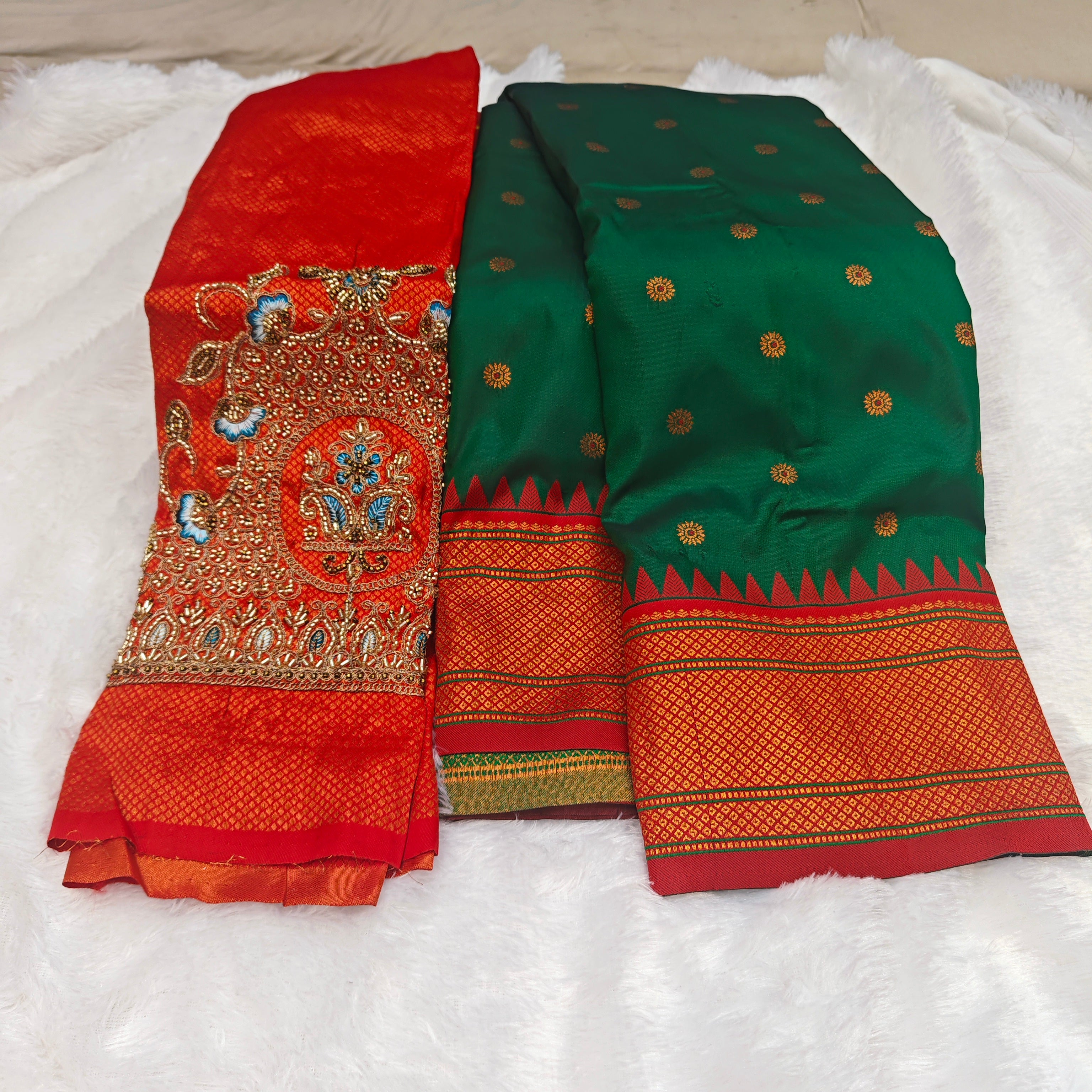 Premium Heavy Aari Work Blouse & Saree Ensemble 1020