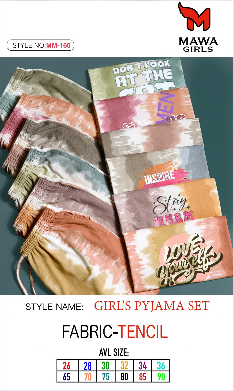 Mawa Girl Tie-Dye Print Girls' Cord Set MM-160