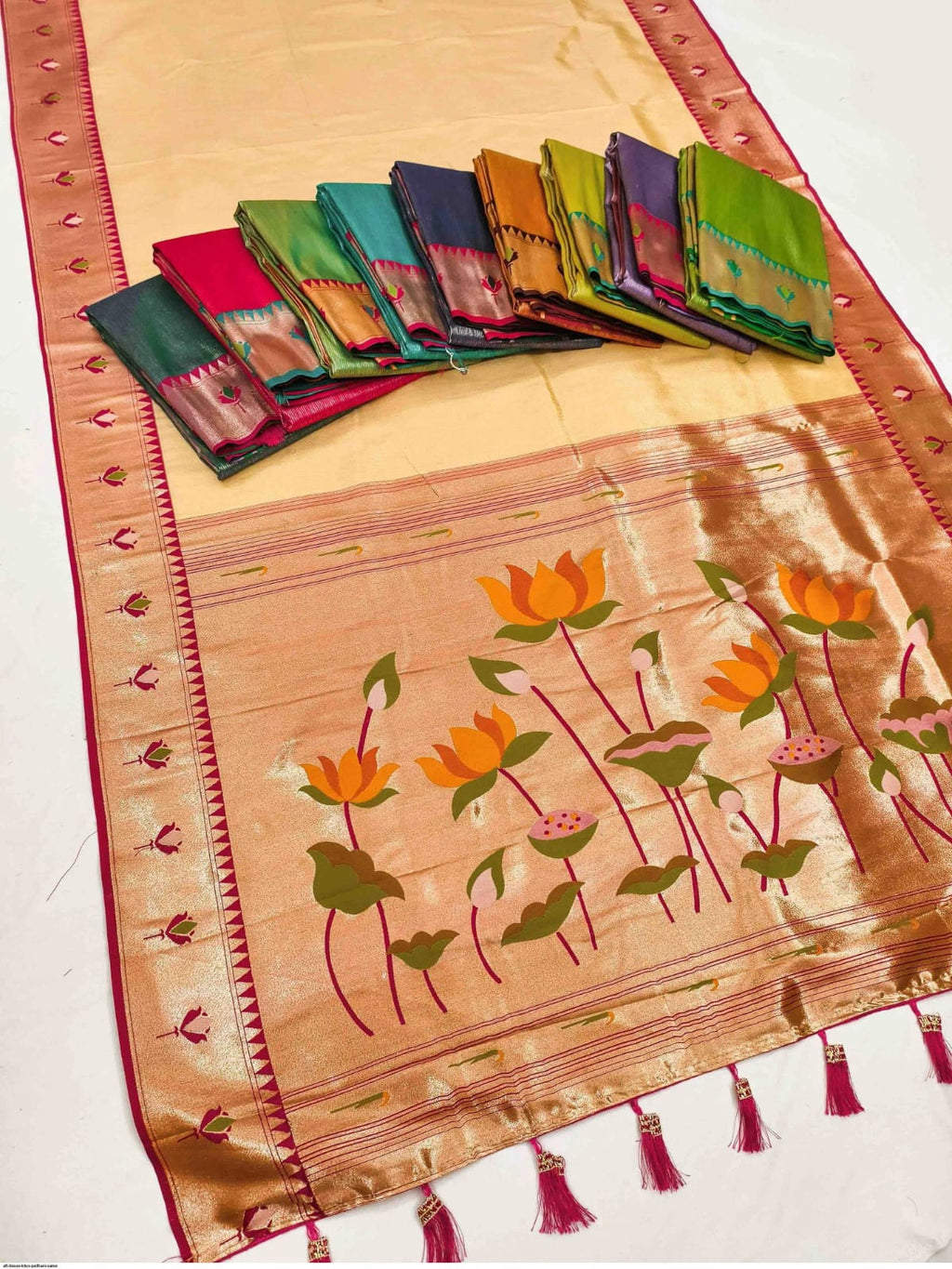 Apratim Tishu Lotus Paithani Saree (with Premium Blouse Piece)
