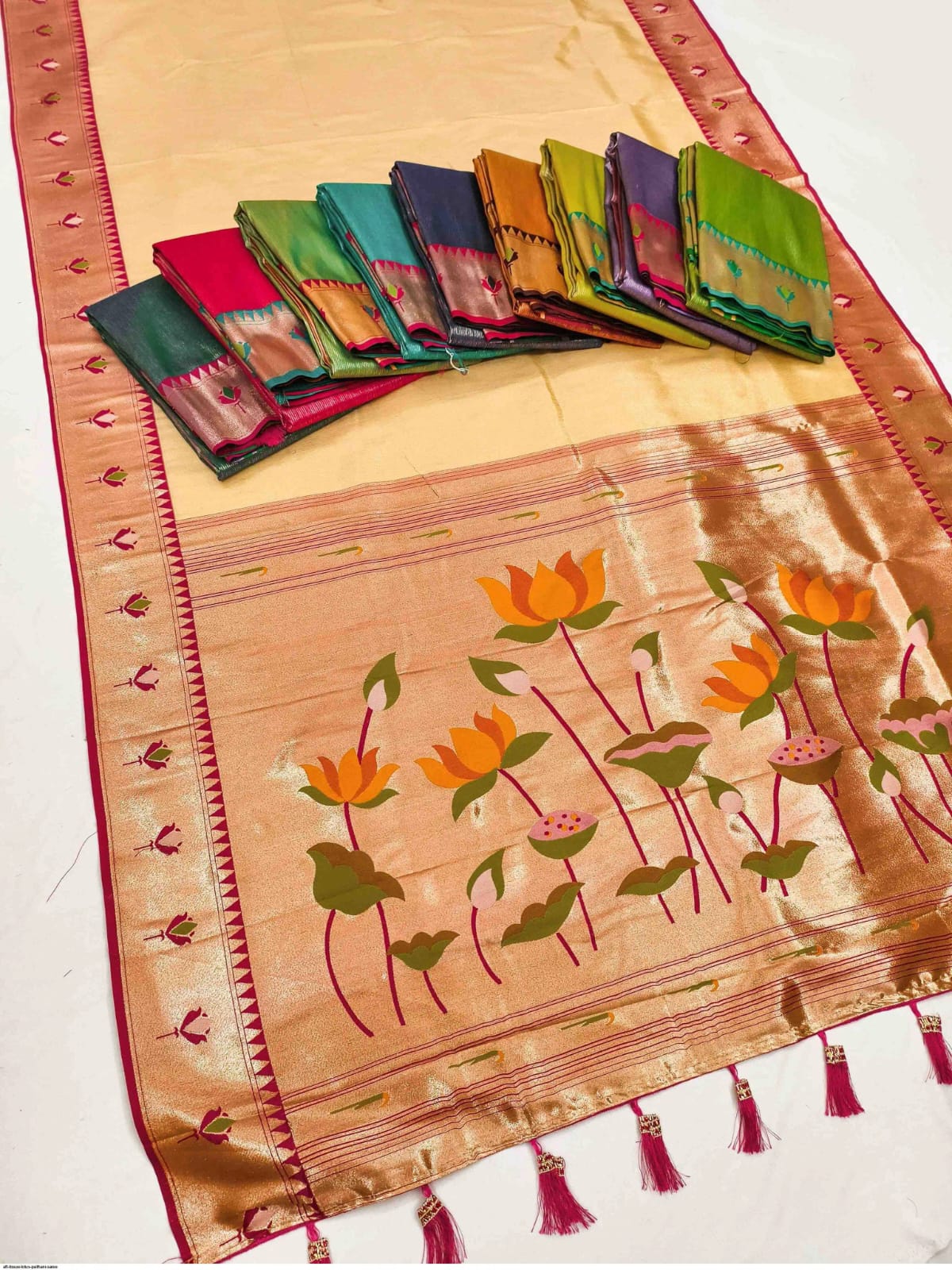 Apratim Tishu Lotus Paithani Saree (with Premium Blouse Piece)