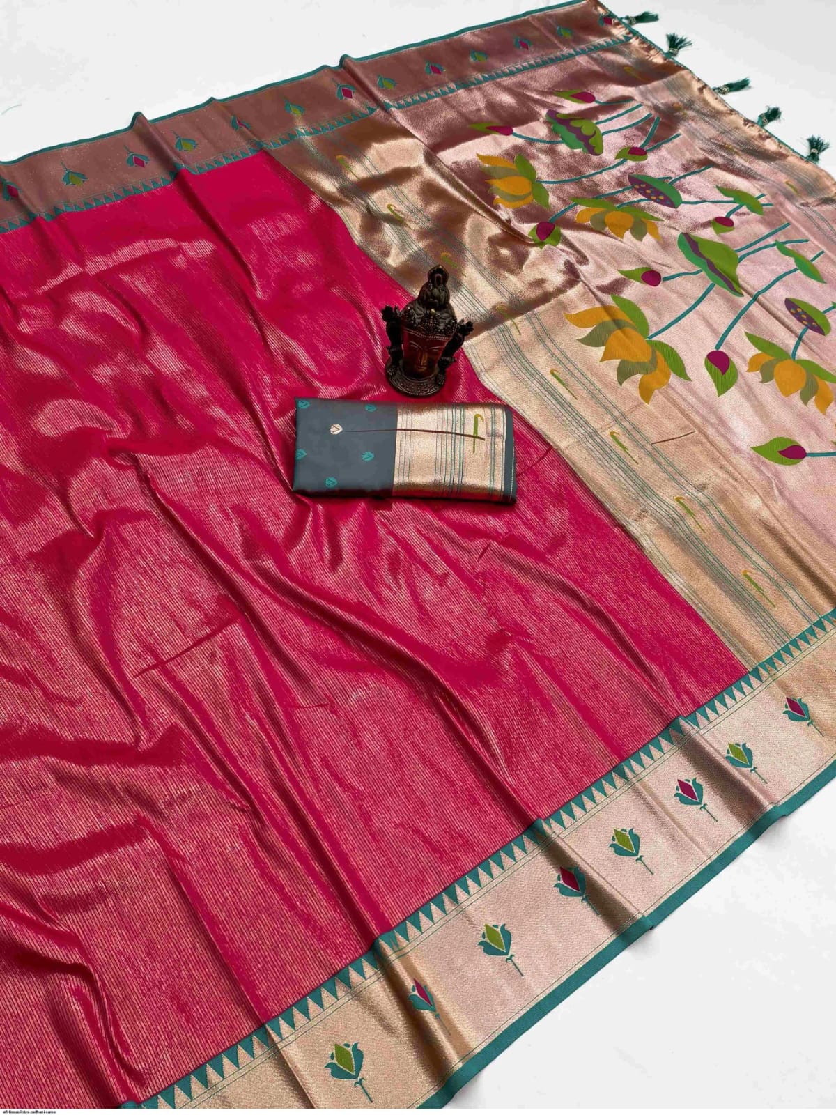 Apratim Tishu Lotus Paithani Saree (with Premium Blouse Piece)