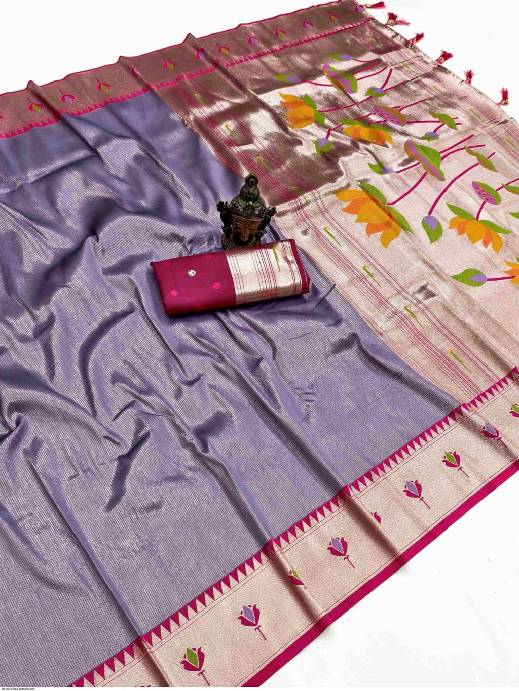 Apratim Tishu Lotus Paithani Saree (with Premium Blouse Piece)