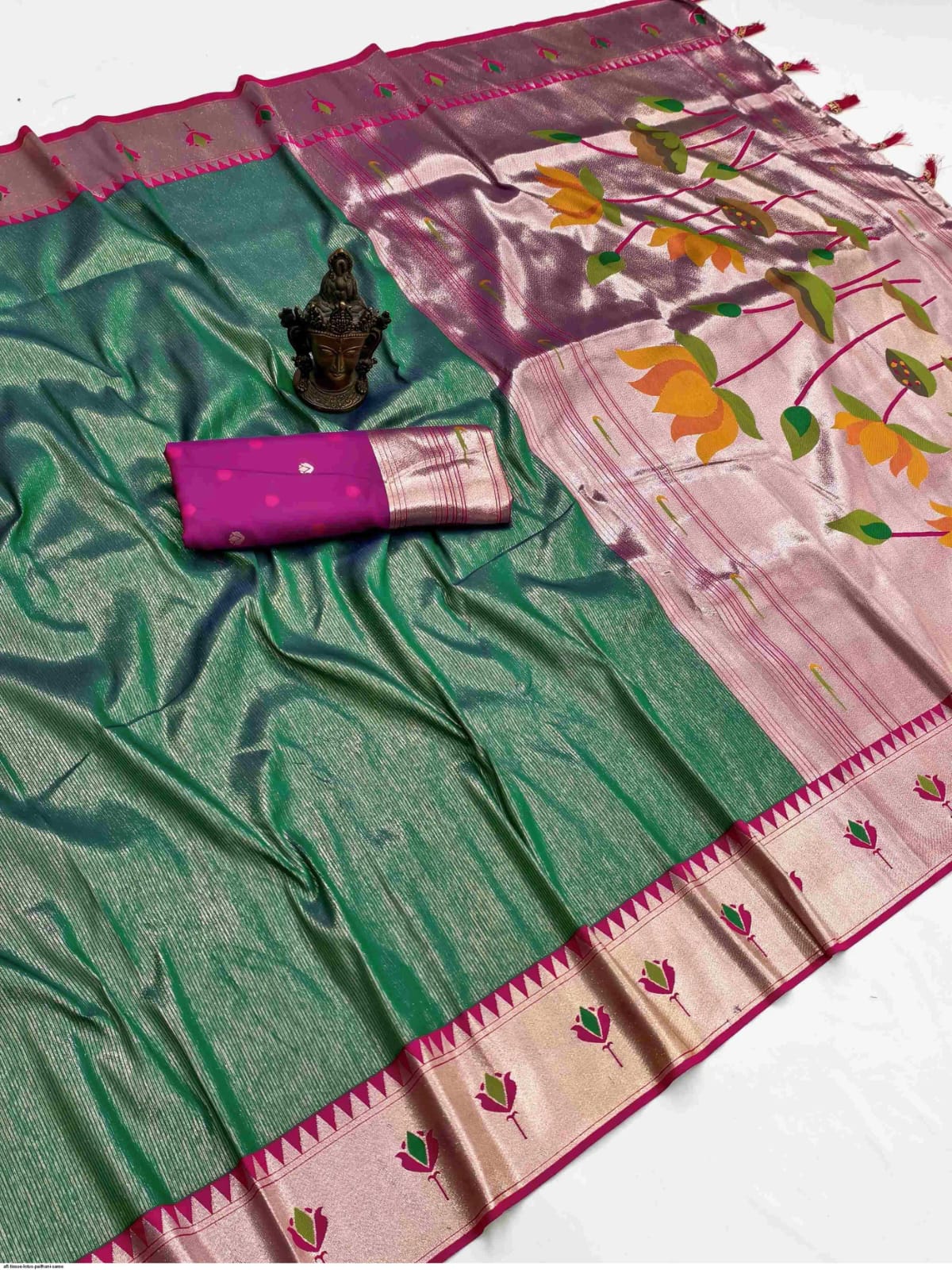 Apratim Tishu Lotus Paithani Saree (with Premium Blouse Piece)