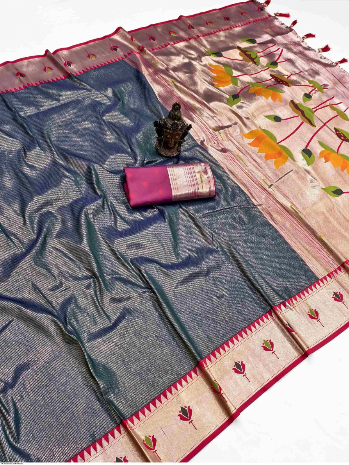 Apratim Tishu Lotus Paithani Saree (with Premium Blouse Piece)