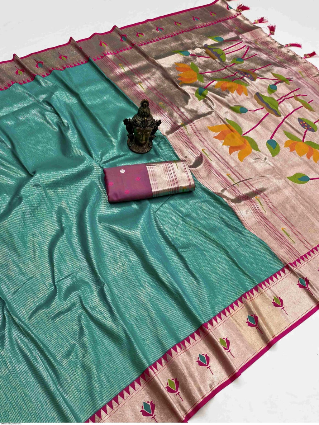 Apratim Tishu Lotus Paithani Saree (with Premium Blouse Piece)
