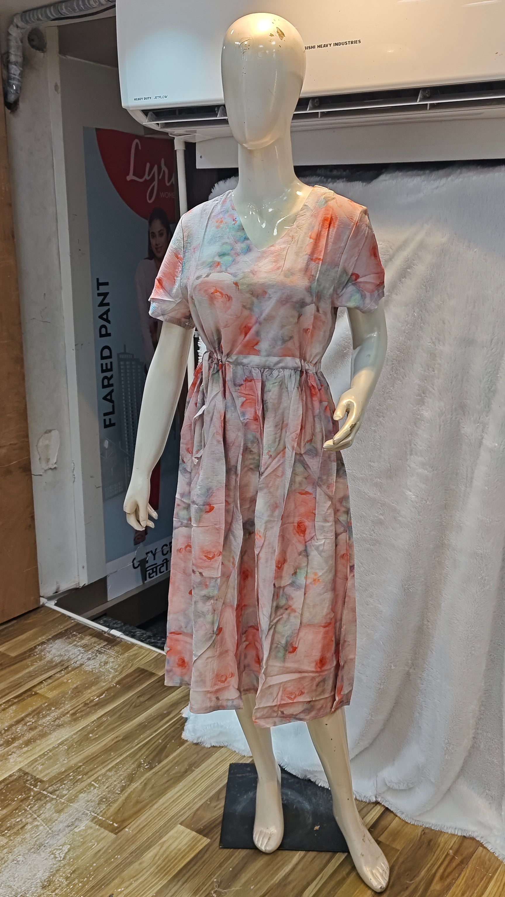 Korean Western Long One-Piece Collection with Trendy Prints 1015