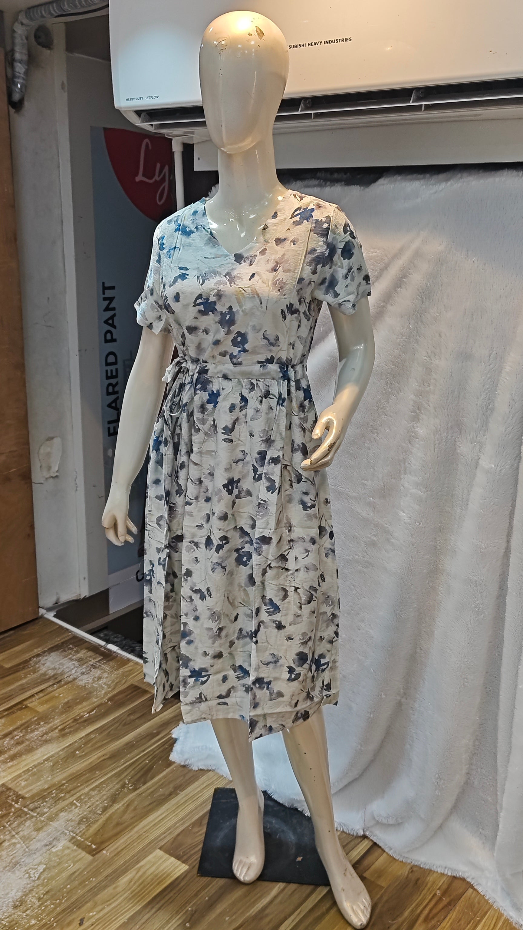 Korean Western Long One-Piece Collection with Trendy Prints 1015