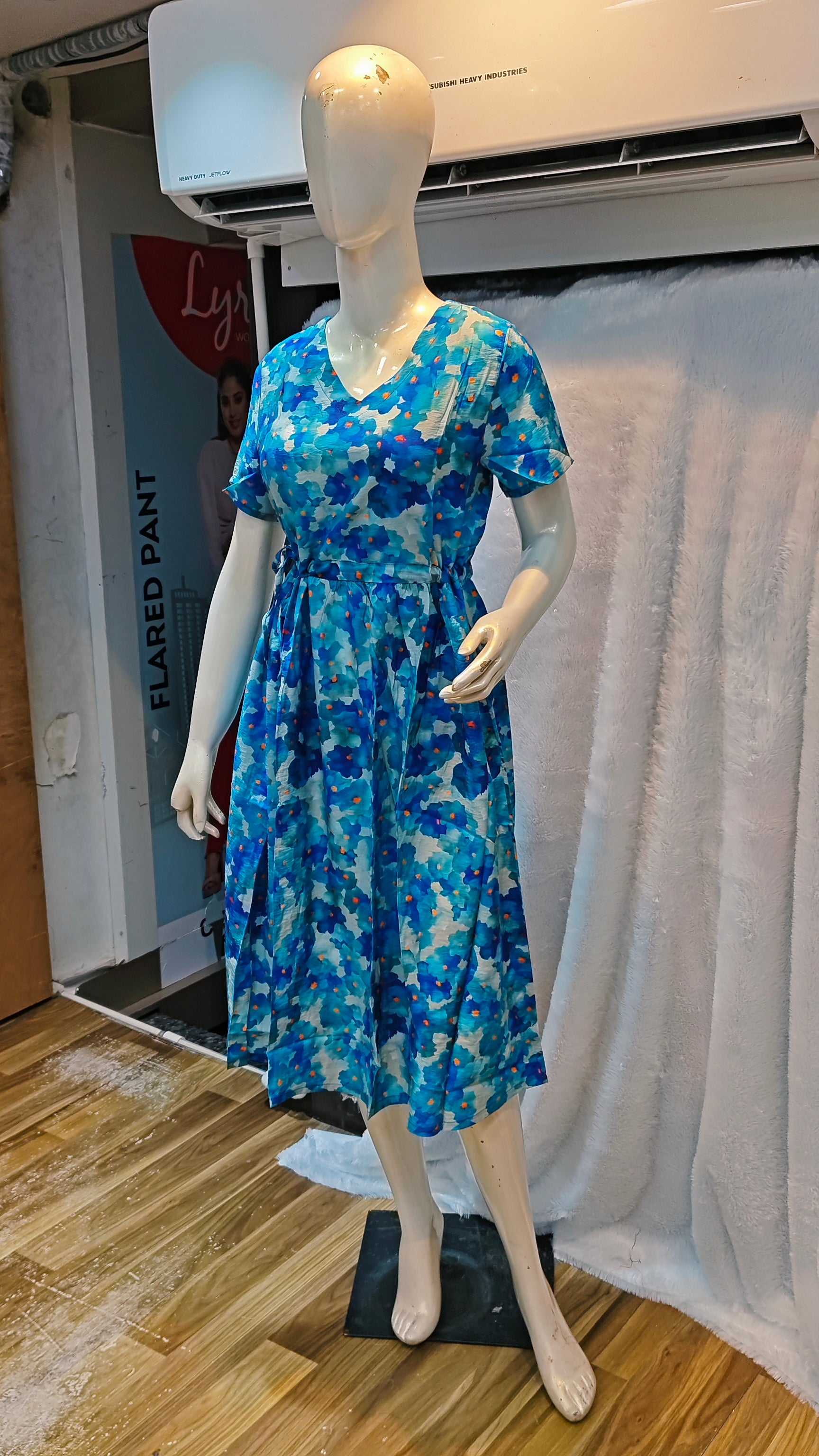 Korean Western Long One-Piece Collection with Trendy Prints 1015
