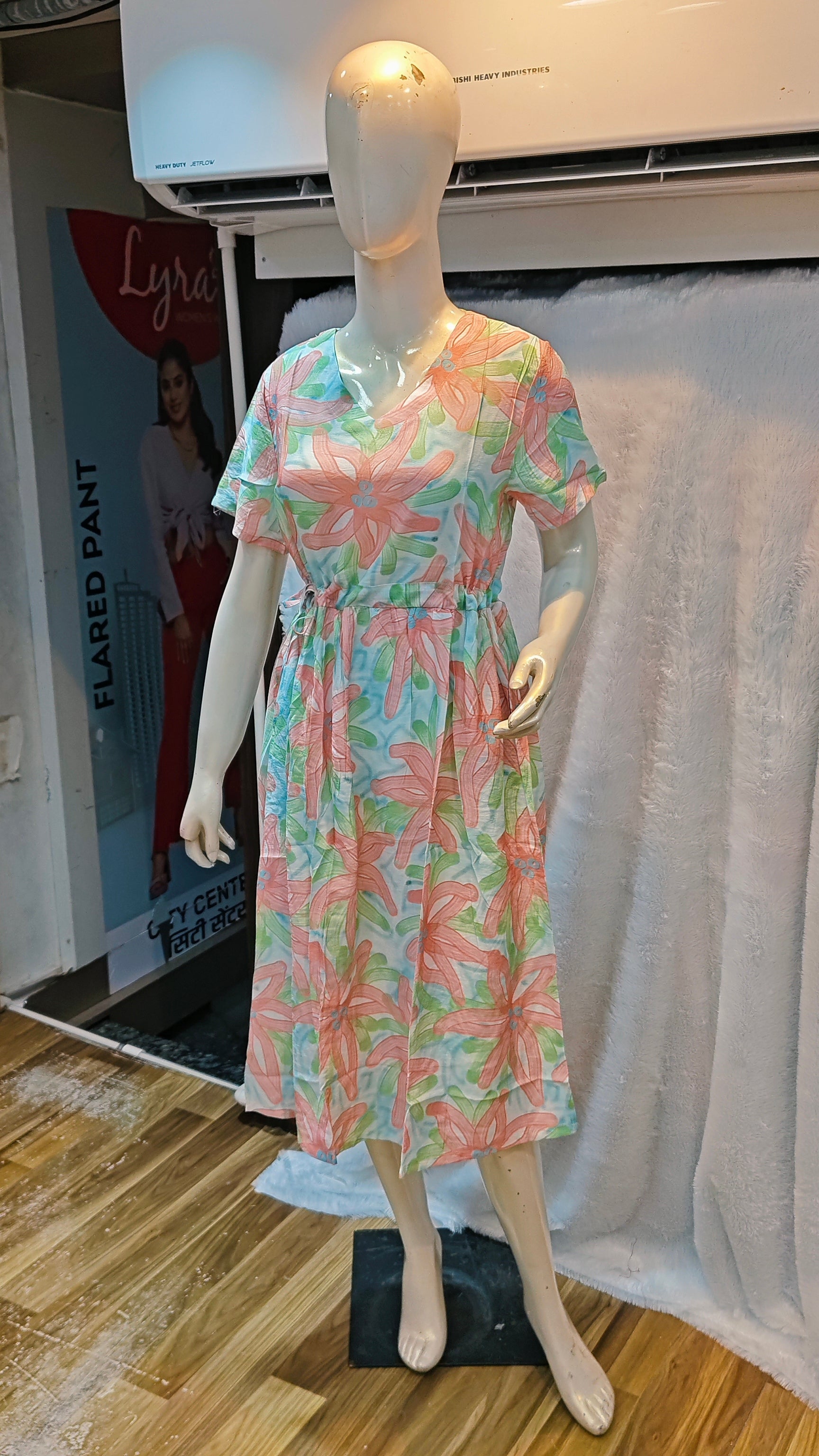 Korean Western Long One-Piece Collection with Trendy Prints 1015