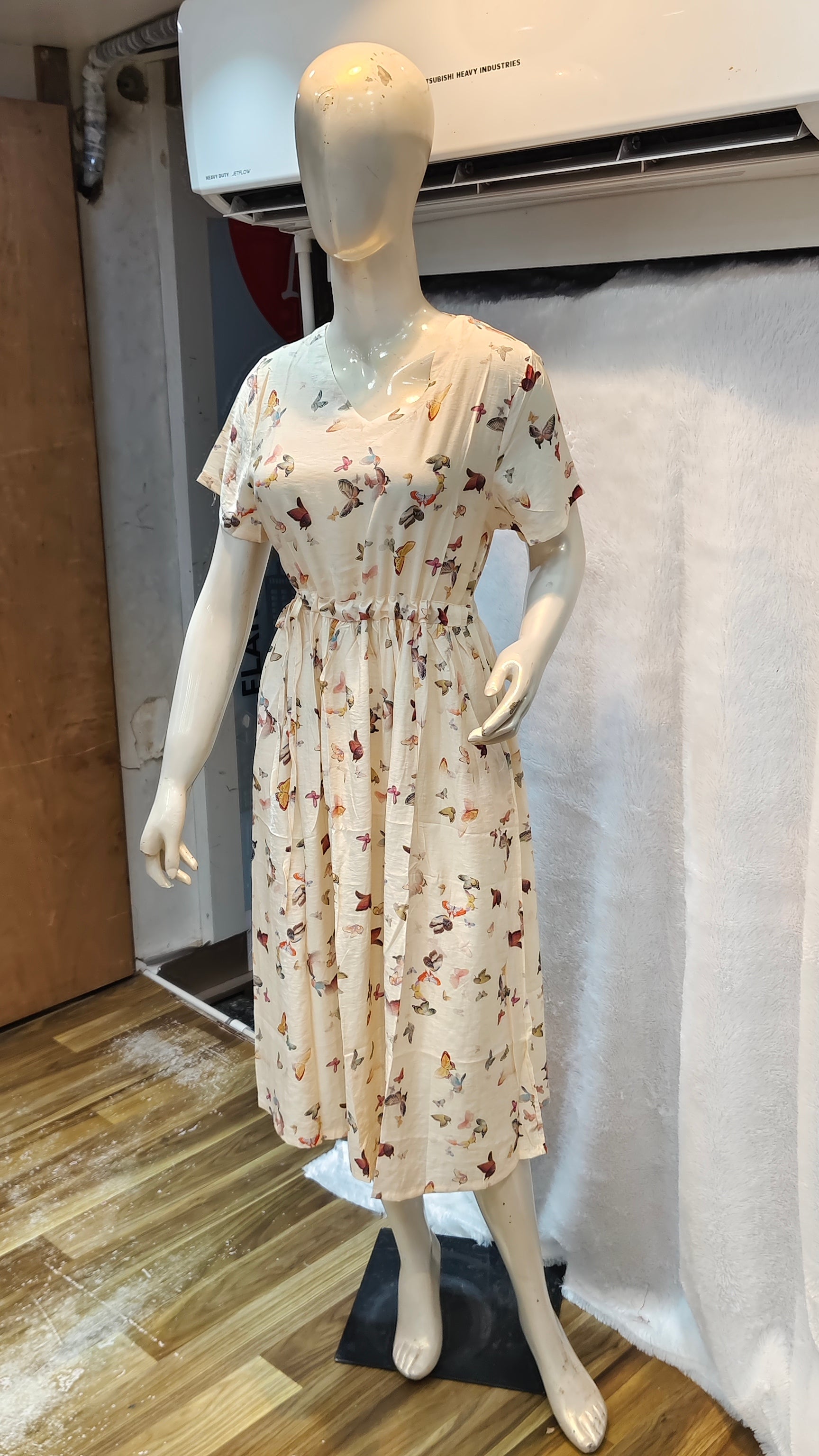 Korean Western Long One-Piece Collection with Trendy Prints 1015