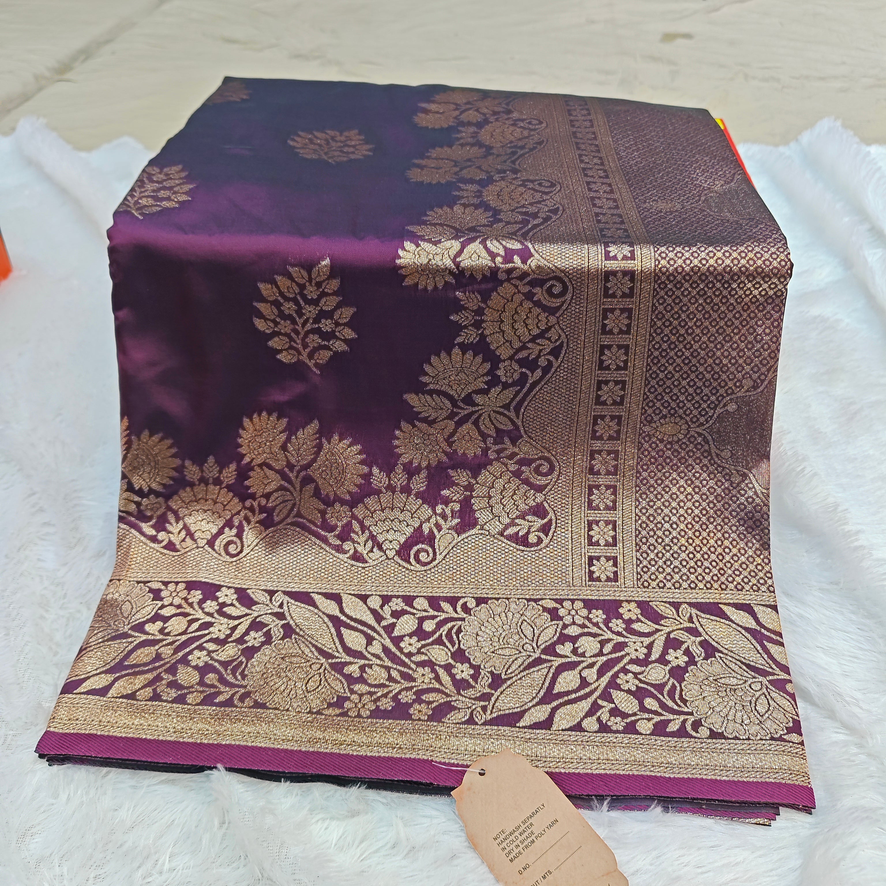 Exclusive Silk Katpadar Saree: Full Gold Jari & All-Over Butti Edition
