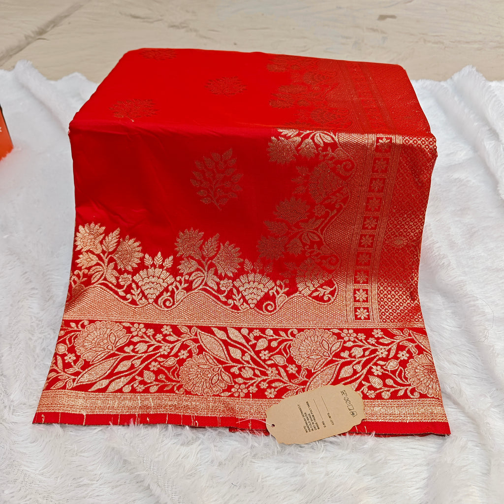 Exclusive Silk Katpadar Saree: Full Gold Jari & All-Over Butti Edition