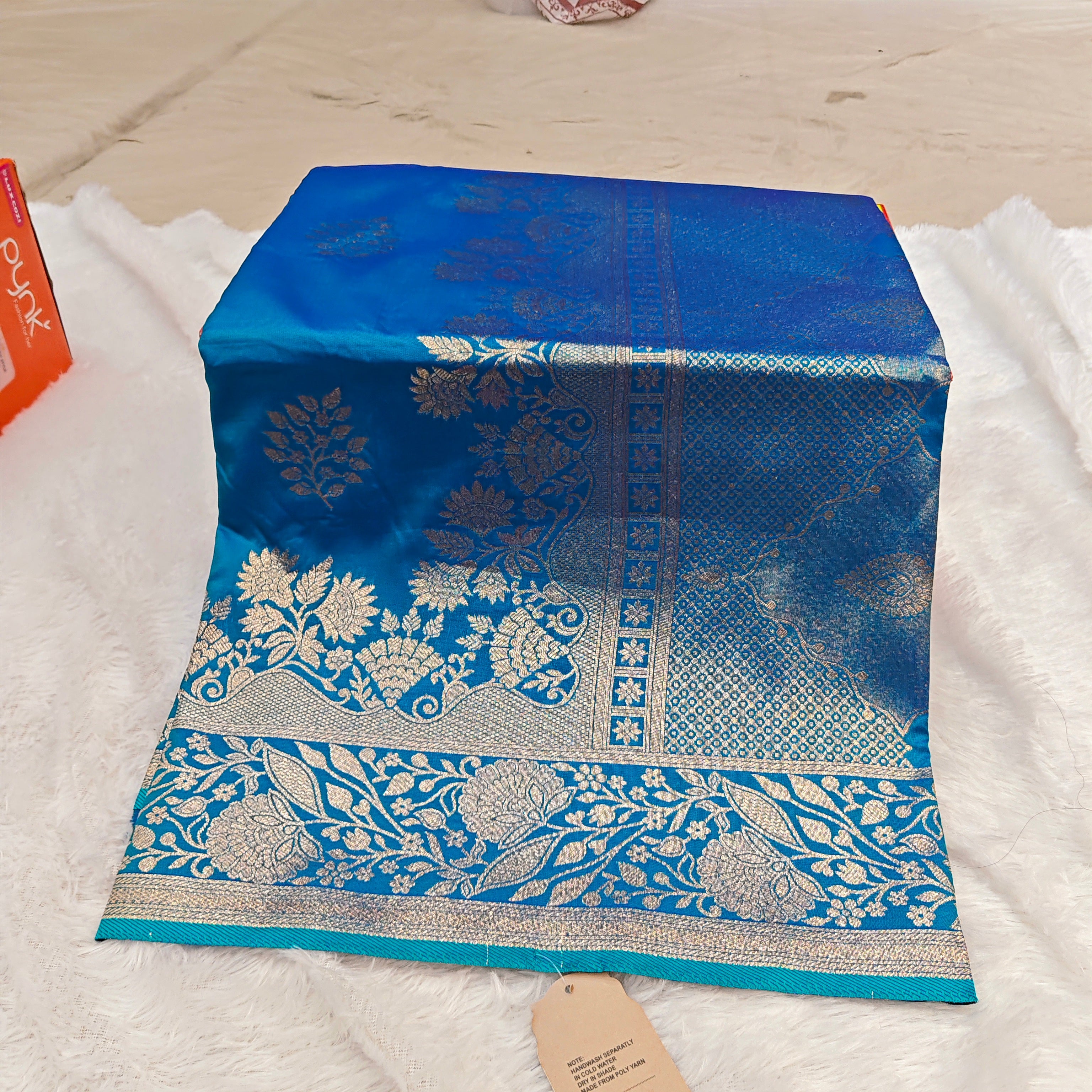 Exclusive Silk Katpadar Saree: Full Gold Jari & All-Over Butti Edition