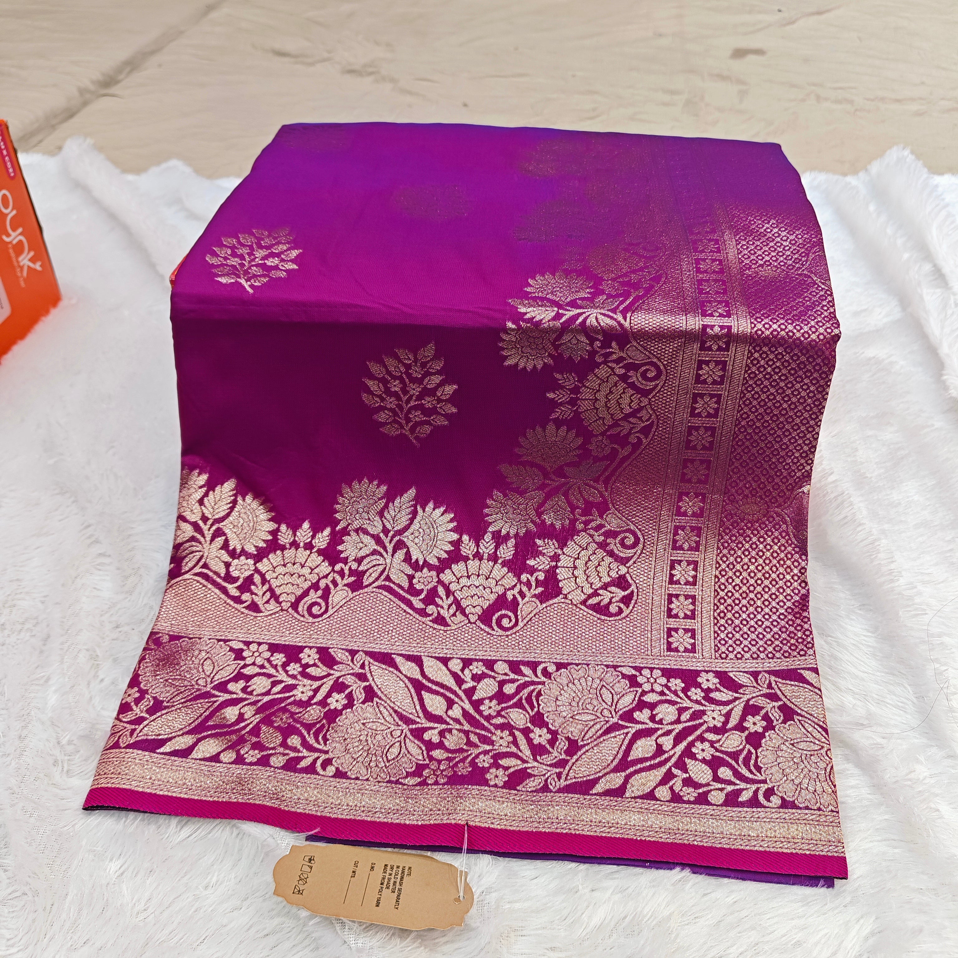 Exclusive Silk Katpadar Saree: Full Gold Jari & All-Over Butti Edition