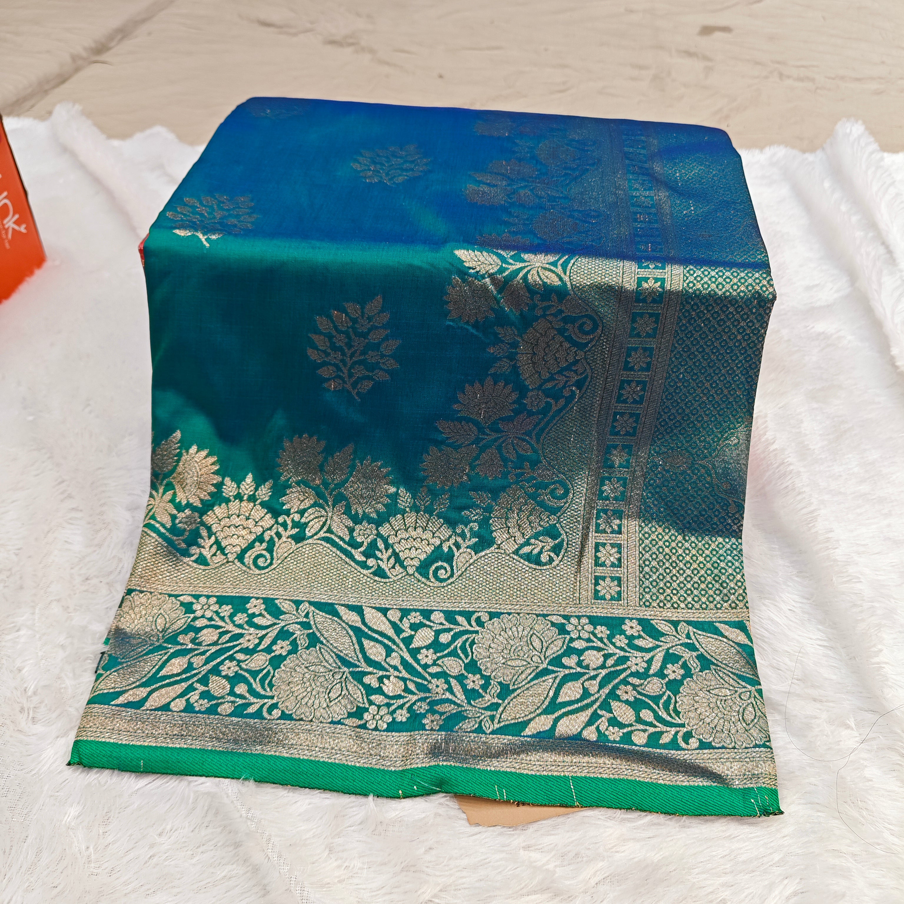 Exclusive Silk Katpadar Saree: Full Gold Jari & All-Over Butti Edition