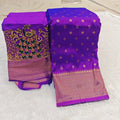 Premium Kalanjali Silk Saree with Handcrafted Aari Work Blouse
