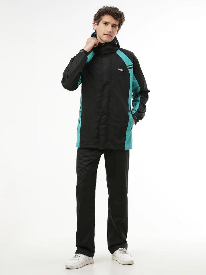 Zeel Go Hike Black & Blue Raincot - JS508