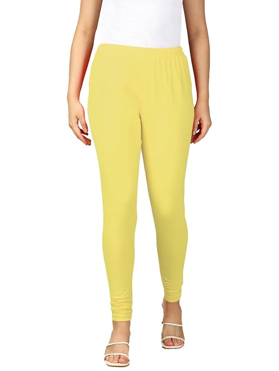 Premium Solid Cotton Lycra Leggings for Women: FREE SIZE Chuddidar Length