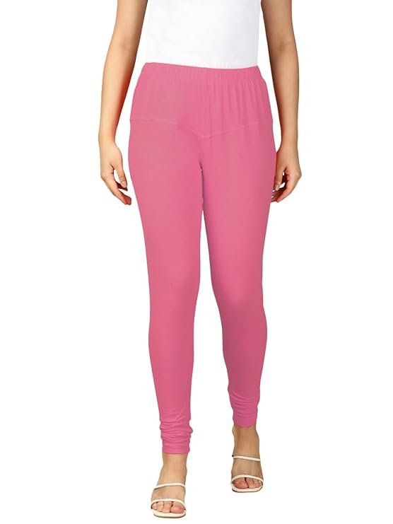 Premium Solid Cotton Lycra Leggings for Women: FREE SIZE Chuddidar Length