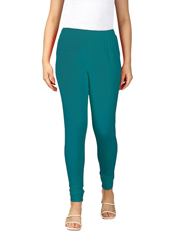 Premium Solid Cotton Lycra Leggings for Women: FREE SIZE Chuddidar Length
