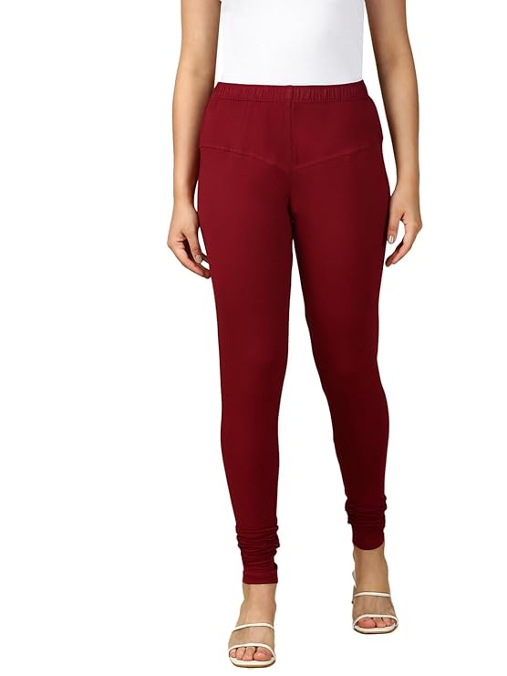 Premium Solid Cotton Lycra Leggings for Women: FREE SIZE Chuddidar Length
