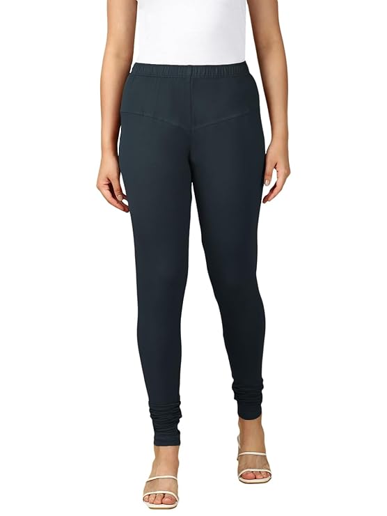 Premium Solid Cotton Lycra Leggings for Women: FREE SIZE Chuddidar Length