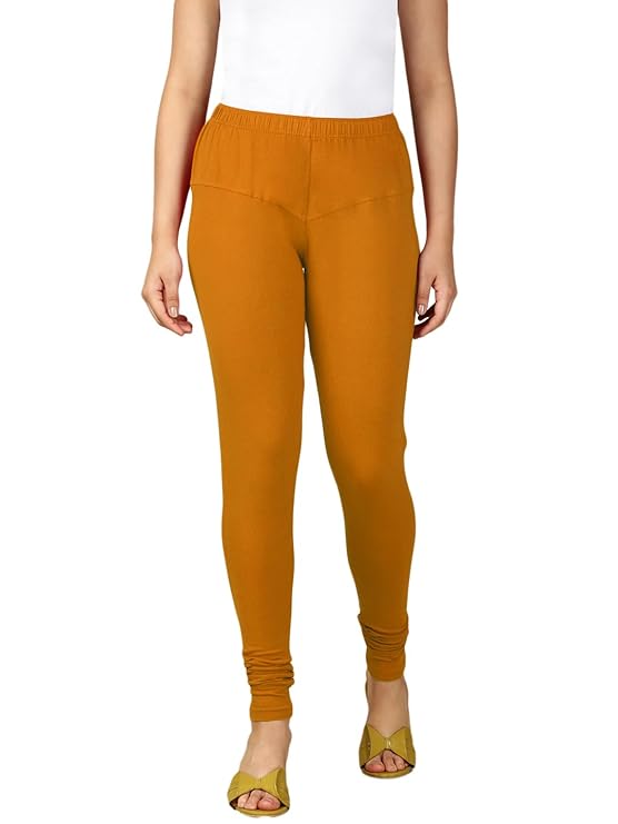Premium Solid Cotton Lycra Leggings for Women: FREE SIZE Chuddidar Length